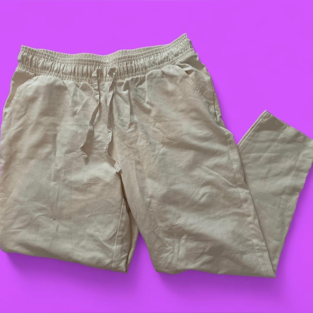 Cream Linen Pants